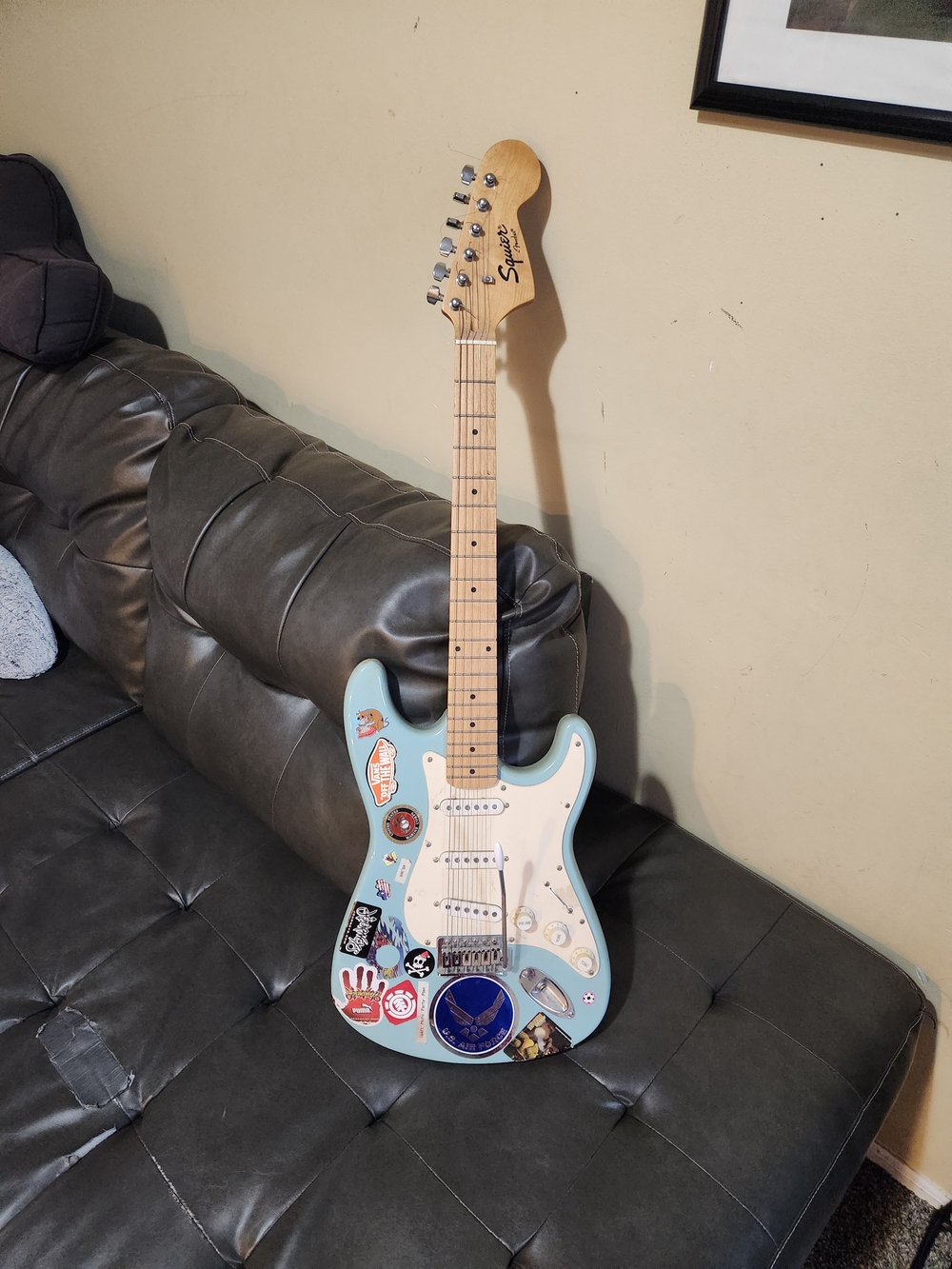 Fender Squier Electric Guitar - Light Blue Body with Maple Neck